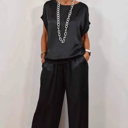 Ensemble Deux Pièces Élégant En Satin